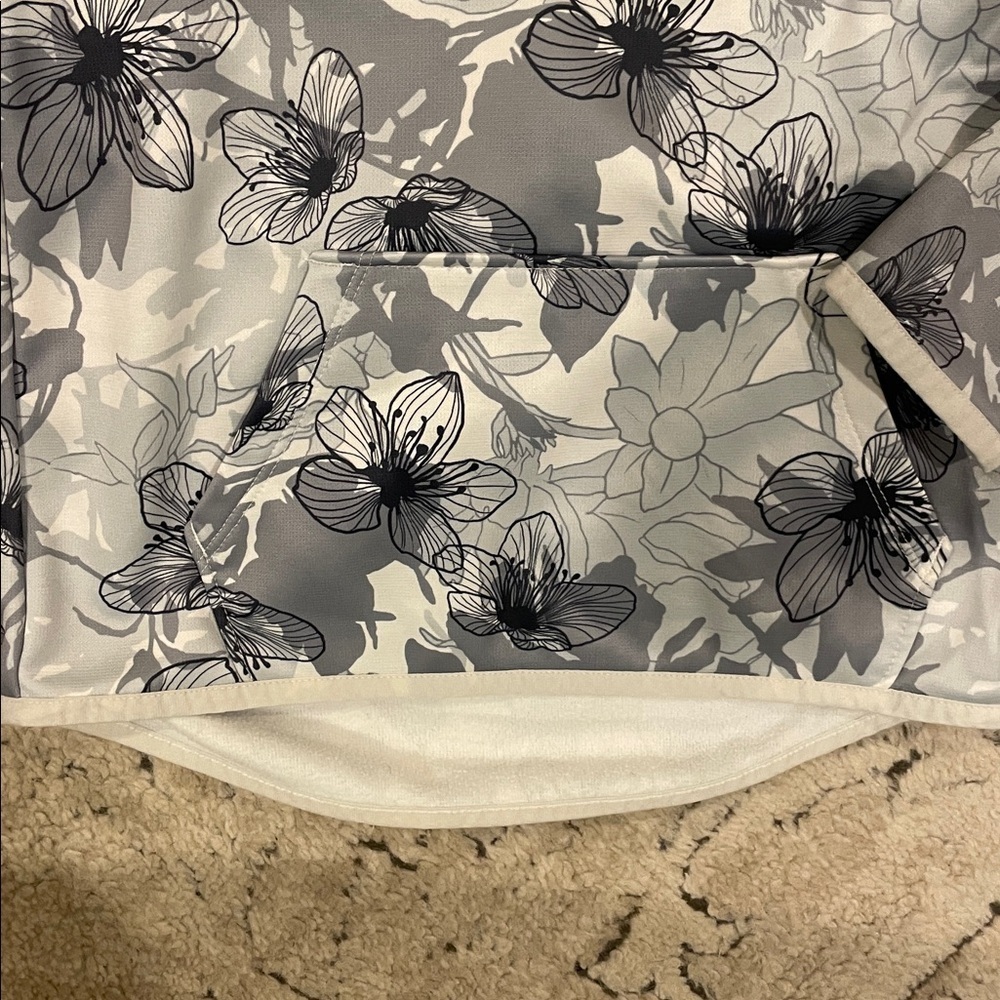 Under Armour Kids Floral Hoodie - Gray and White - Picture 7 of 10